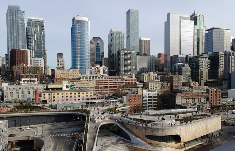 The Overlook Walk connects Pike Place Market to the waterfront on Monday, Dec. 23, 2024, in Seattle.
