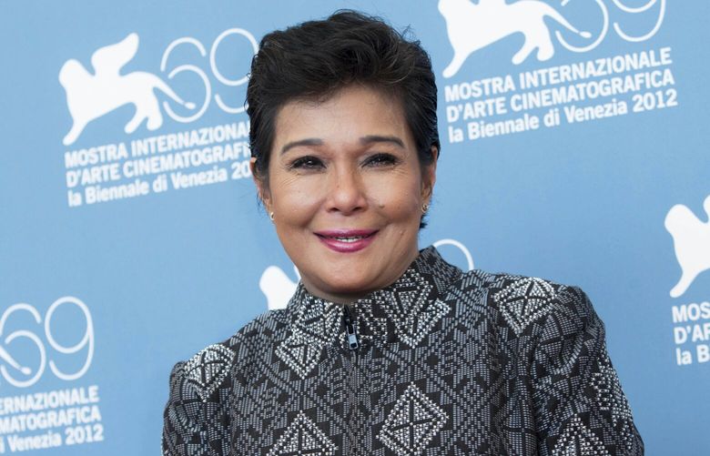 FILE – Actress Nora Aunor appears during the photo call for the film ‘”Sinapupunan” (Thy Womb) at the 69th edition of the Venice Film Festival in Venice, Italy, on Sept. 6, 2012. (AP Photo/Joel Ryan, File) NYET317 NYET317