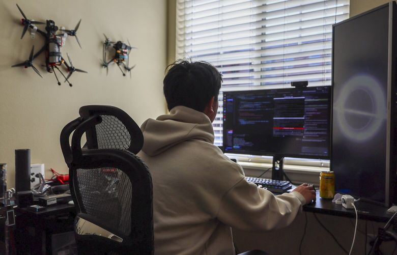 Alex L., whose visa has been reinstated, at his home Thursday afternoon in Kirkland, Washington on April 24, 2025. 229873