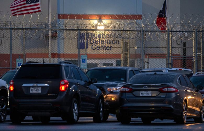 The Bluebonnet Detention Center is shown on Thursday, April 24, 2025, in Anson, Texas (AP Photo/Eli Hartman) TXEH105 TXEH105