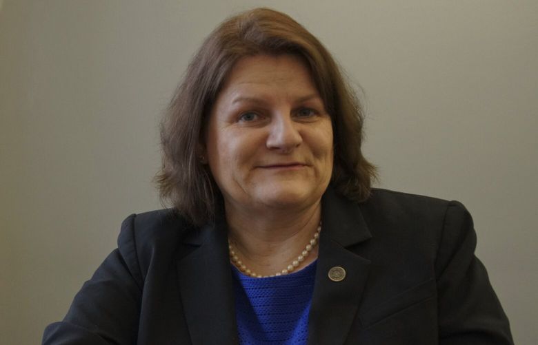 This 2017 photo shows  Judge Hannah Dugan in Milwaukee.  (Milwaukee Independent via AP) NY127 NY127