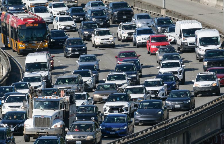 Seattle traffic delays worsened in 2023 faster than other U.S. cities, as work-from-home gave way to more mid-day trips and more driving overall. 227305