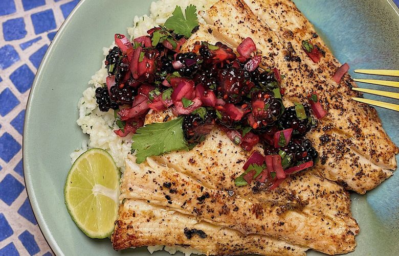 A quick sear and simple seasoning allows the halibut’s inherent quality to shine. (Detria Turner / Special to The Seattle Times)