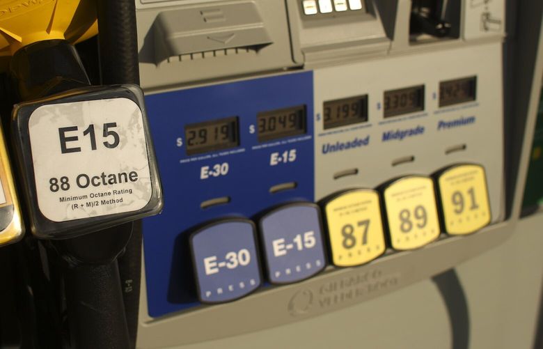 FILE – New pumps at Rich Bohnen’s service station at 60th and Penn Ave. S. in Minneapolis are seen in a Monday, Oct. 28, 2013 photo.  (Jeff Wheeler/Star Tribune via AP, file) MNMIT301 MNMIT301