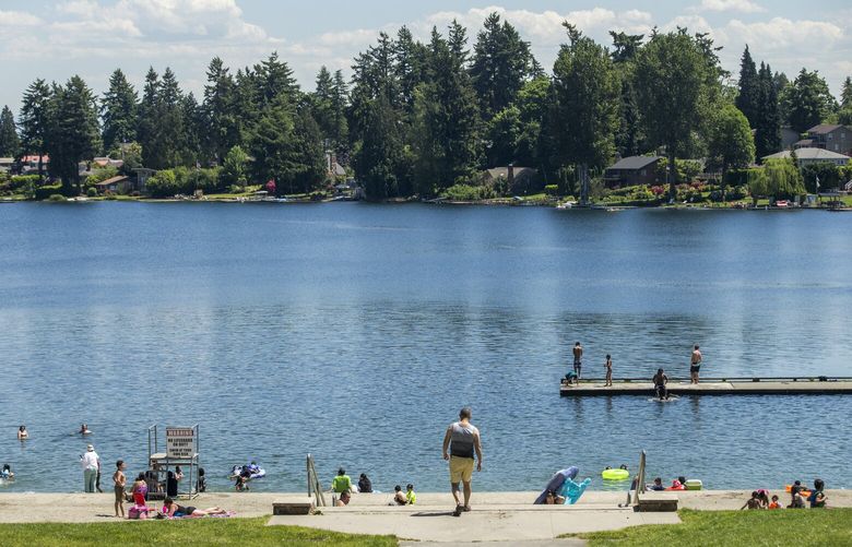 Kids and families enjoy the sun on Memorial Day Weekend at the beach at Angle Lake Park in SeaTac Sunday May 28, 2017.
