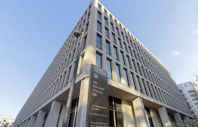 FILE – The U.S. Department of Education building is seen in Washington, Dec. 3, 2024. (AP Photo/Jose Luis Magana, File) RPMM102 RPMM102