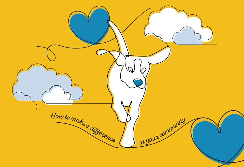 Illustration of a dog running.