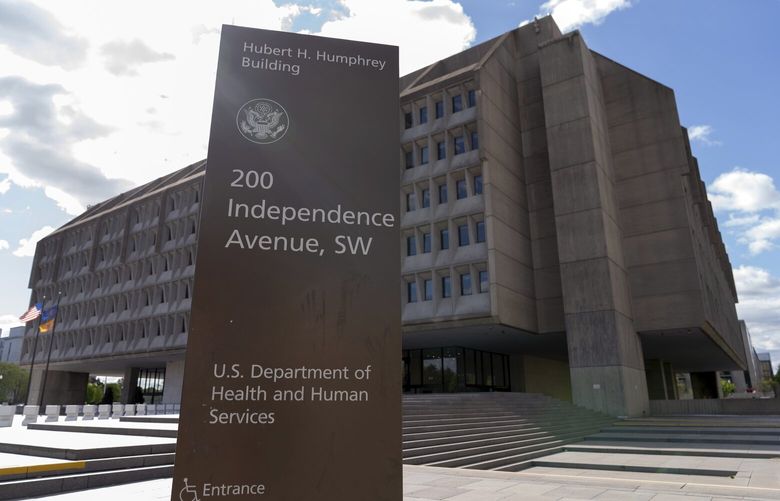 FILE – The U.S. Department of Health and Human Services is seen in Washington, April 16, 2025. (AP Photo/Jose Luis Magana, File) WX510 WX510