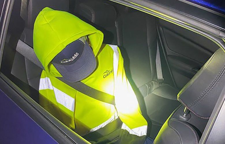 This driver was stopped for 92 MPH in a 60 zone I5 near 288th. The driver was in the HOV lane by himself, and with his non human companion. He was given a ticket for speed and driving in the HOV lane w/ a dummy doll.