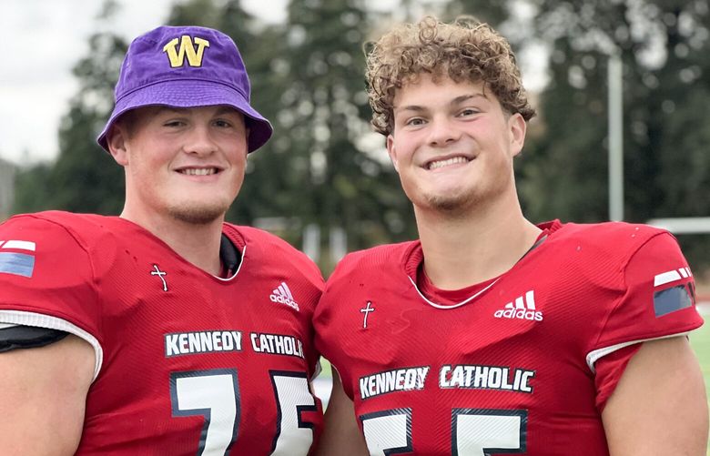 Lowen Colman-Brusa (left) and Derek Colman-Brusa (right) pose for a photo on Aug. 24, 2024. The brothers will reunite at Washington after Derek announced his commitment to UW, where Lowen signed during the 2025 cycle.