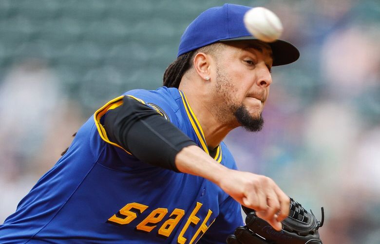 Luis Castillo gave up five runs on six hits in his first three innings pitched Friday against Toronto.  The Toronto Blue Jays played the Seattle Mariners in Major League Baseball Friday, May 9, 2025 at T-Mobile Park, in Seattle, WA. 230025