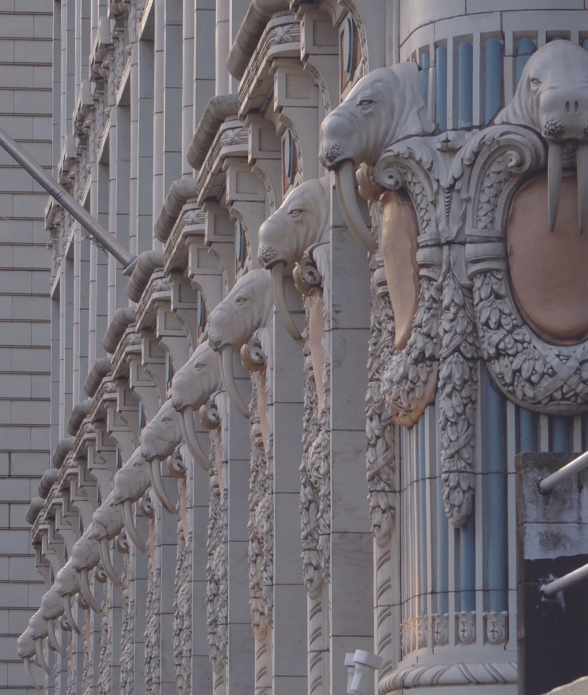 One of the walks Williams recommended will take you to the Arctic Building, where walkers can view its more than two frozen terra-cotta walruses. (David B. Williams)