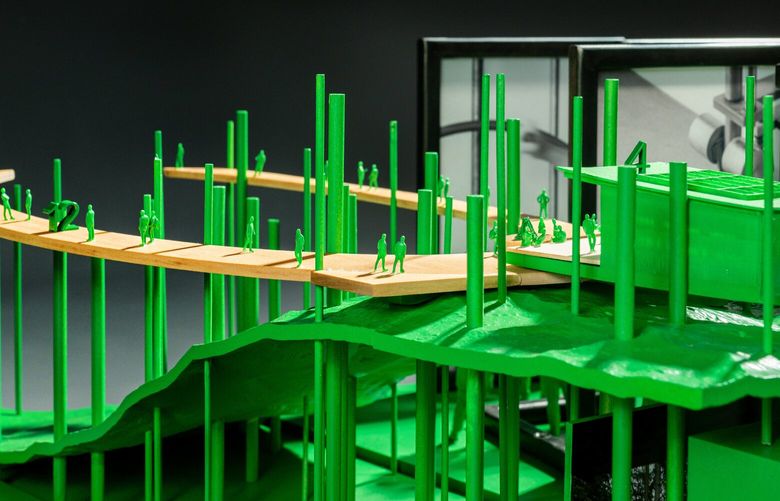 Over 100 people at Olson Kundig participated in workshops to develop (and sketch concepts for) the architecture office’s submission for the 19th International Architecture Exhibition of La Biennale di Venezia. The model looks at the concept of the “porch” through projects at three different scales.