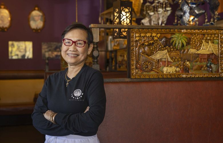 Owner Vhanthip “Nancy” Bhokayasupatt poses for a portrait at Thai Siam restaurant in Seattle on Wednesday, April 16, 2025.