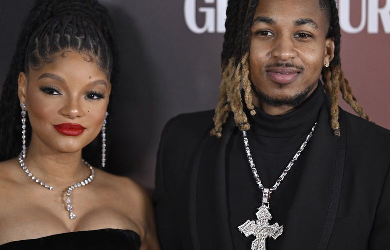 Halle Bailey, left, and DDG attend the Glamour Women of the Year Awards 2023 at One Marylebone on Oct. 17, 2023, in London. (Gareth Cattermole/Getty Images/TNS) 142566142W 142566142W