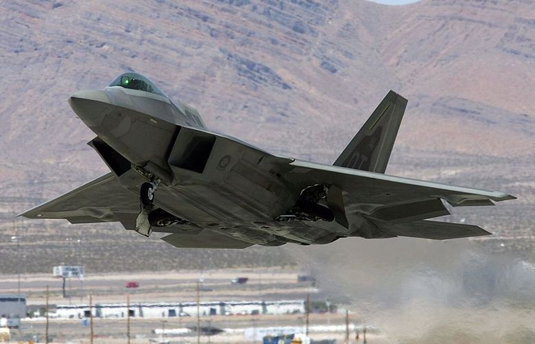 A US Air Force F-22  Photographer: Ethan Miller/Getty Images