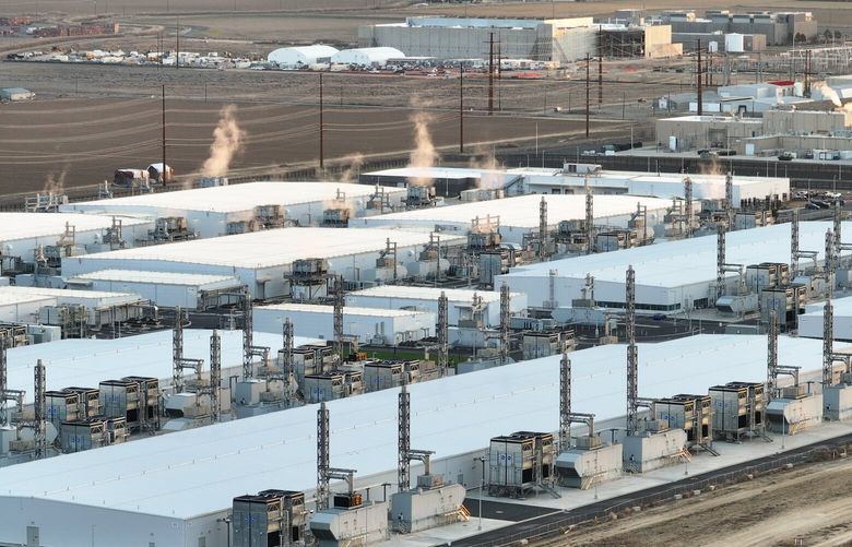 A data center, Microsoft, on Port Industrial Way in Quincy on Friday, March 8, 2024. We think these back up diesel generators