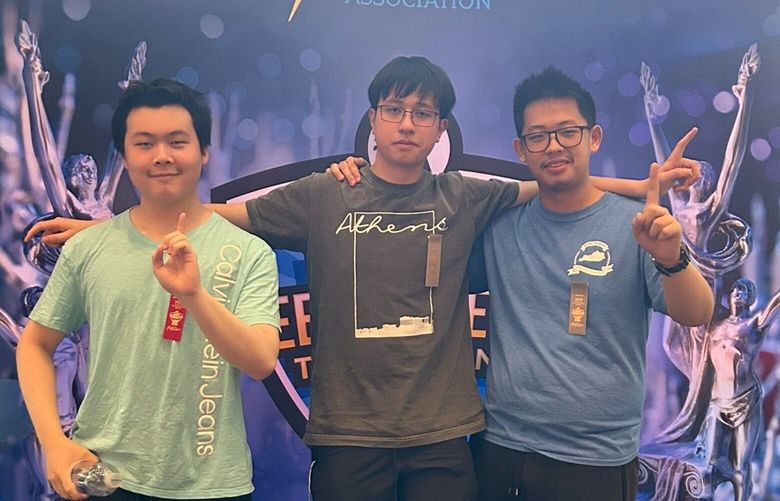 Haoge Liu, Bryan Zhu, and Jiadong Gu from Bellevue High School attend the National Speech and Debate Tournament as part of their speech and debate club, one of many after-school activities in their district.