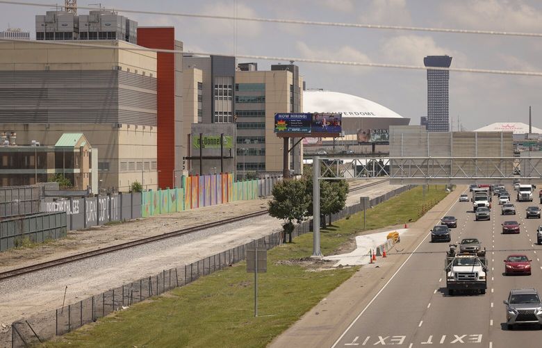 The Orleans Justice Center jail, left, in New Orleans is seen on Friday, May 16, 2025. (Brett Duke / The Advocate via AP)