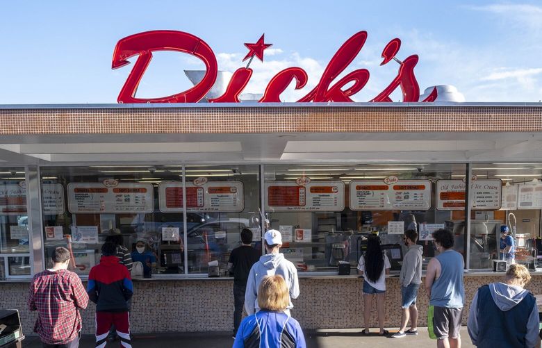Dick’s Drive-In on May 18, 2020 in Seattle, WA. (Dean Rutz / The Seattle Times)