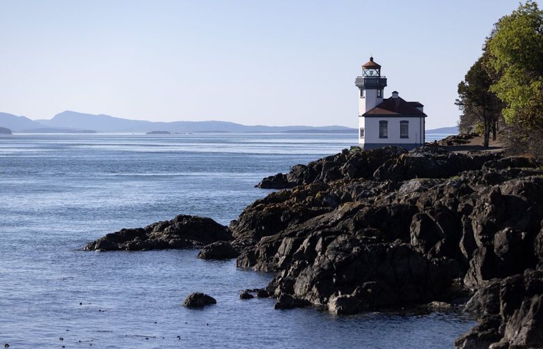 The Lime Kiln Lighthouse is seen on Thursday, May 9, 2024, at Lime Kiln Point State Park on San Juan Island.