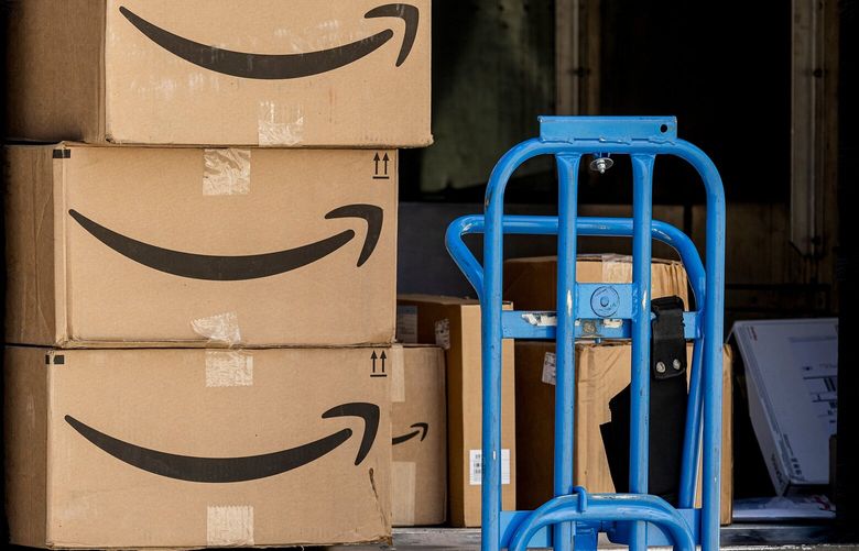 Amazon packages in a UPS truck, April 29, 2025, in San Francisco. 776317206