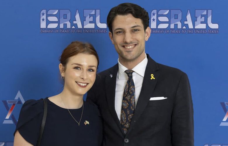 Israel’s embassy in the U.S. has posted a photo of the two victims of the shooting overnight in Washington, D.C., on May 21, 2025. Yaron Lischinsky and Sarah Milgrim were employees at the embassy. (Abaca via ZUMA Press/TNS) 143242480W 143242480W