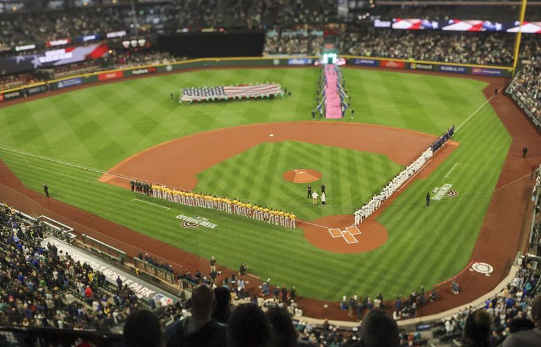 Pre-game of the 2025 season opening Thursday evening at T-Mobile Park in Seattle, Washington, on March 27, 2025. 229556