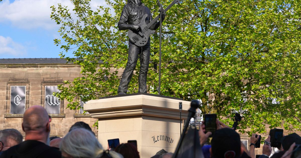 AP PHOTOS: Statue of late Motorhead frontman Lemmy unveiled in English hometown