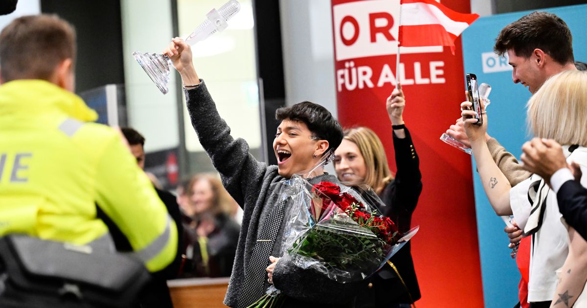 AP PHOTOS: Austria welcomes JJ back home after winning Eurovision Song Contest