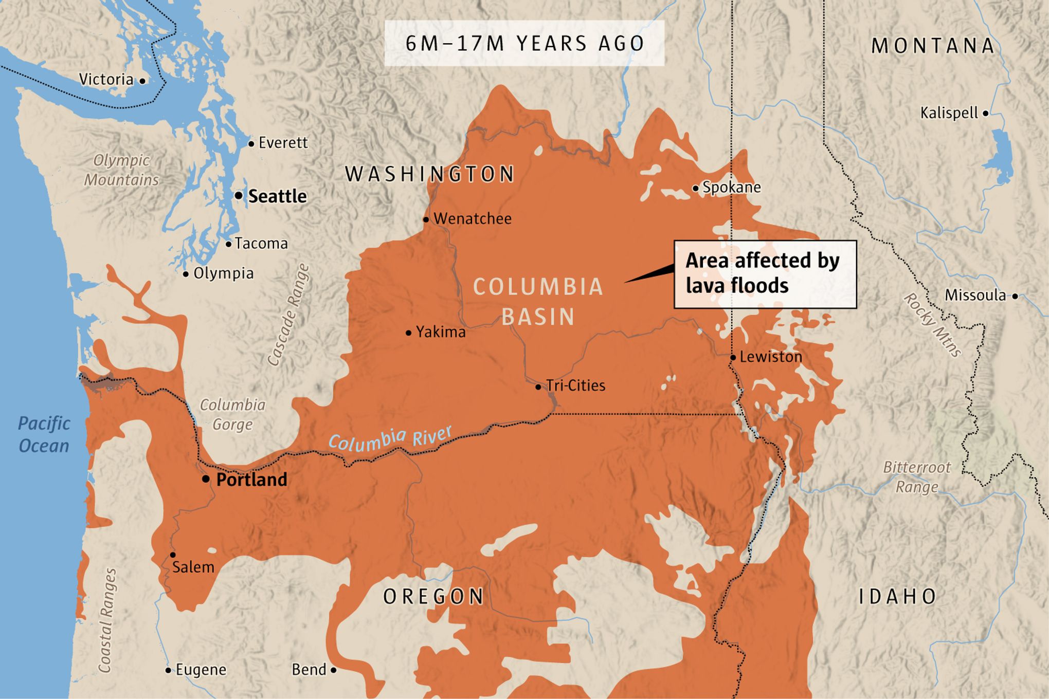 How the Columbia River Basin formed over millions of years | The ...
