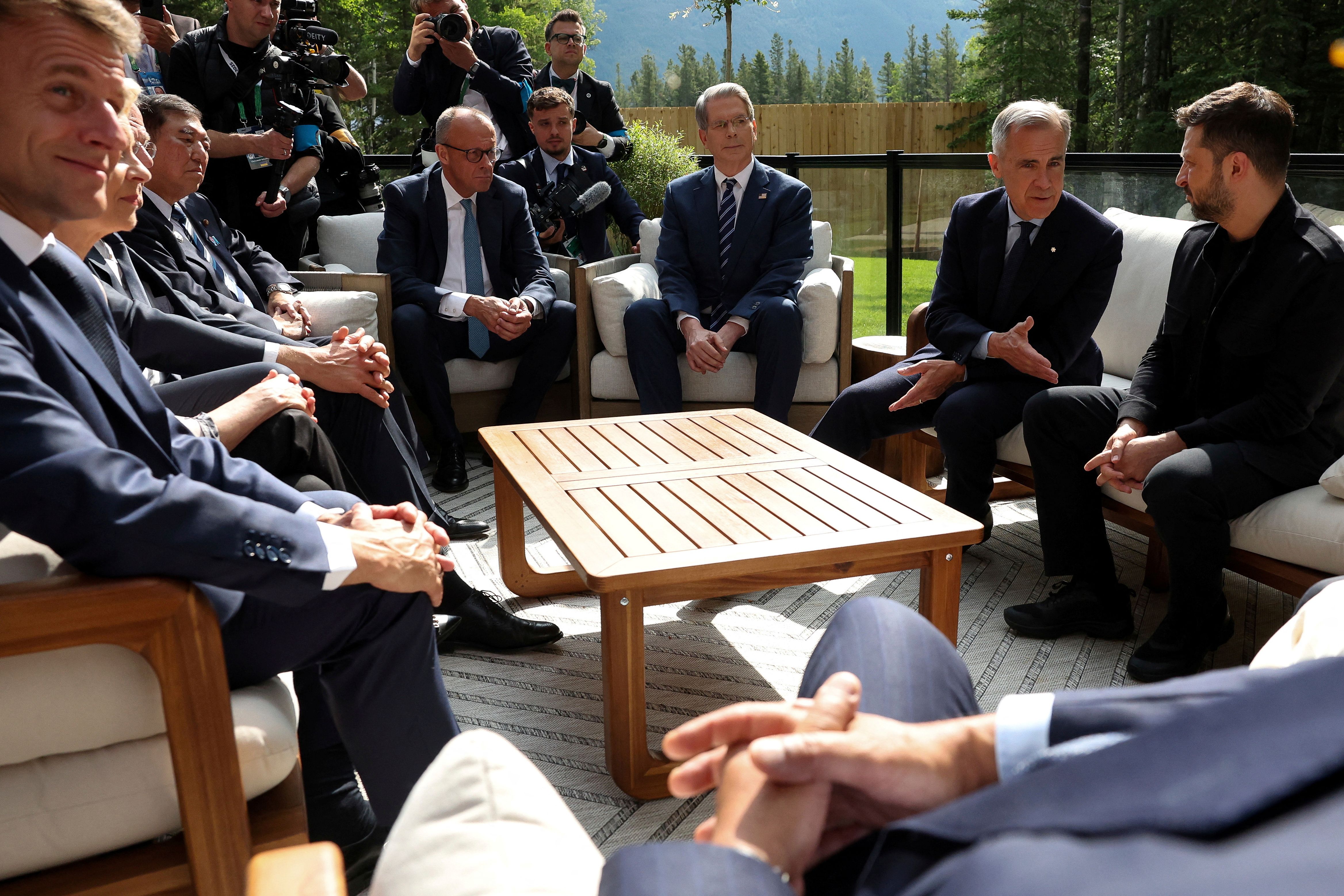 Photos of world leaders in Canada's Rocky Mountains for the G7