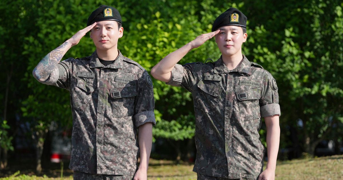 K-pop stars Jimin and Jung Kook of BTS discharged from military service as band’s reunion nears
