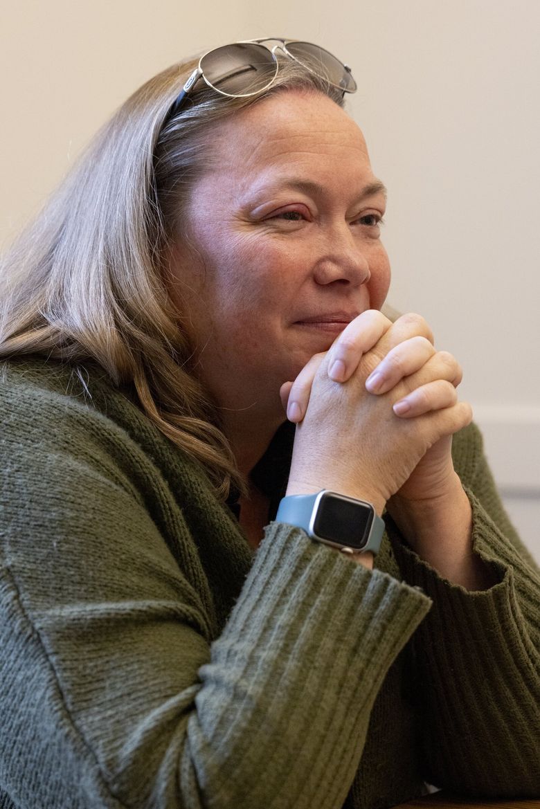 Michelle Bollinger is the program manager of Sound Behavioral Health’s mobile crisis team in Auburn. (Akash Pamarthy / The Seattle Times)