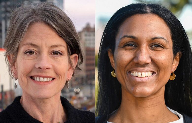 Puesto del Consejo de la Ciudad de Seattle 9 candidatos, Sara Nelson, izquierda, y Dionne Foster.