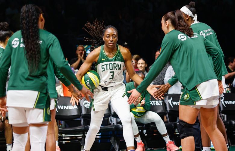 Nneka Ogwumike takes the floor for Friday’s game with Connecticut. The Connecticut Sun played the Seattle Storm in WNBA Basketball Friday, July 11, 2025 at Climate Pledge Arena, in Seattle, WA. 230495