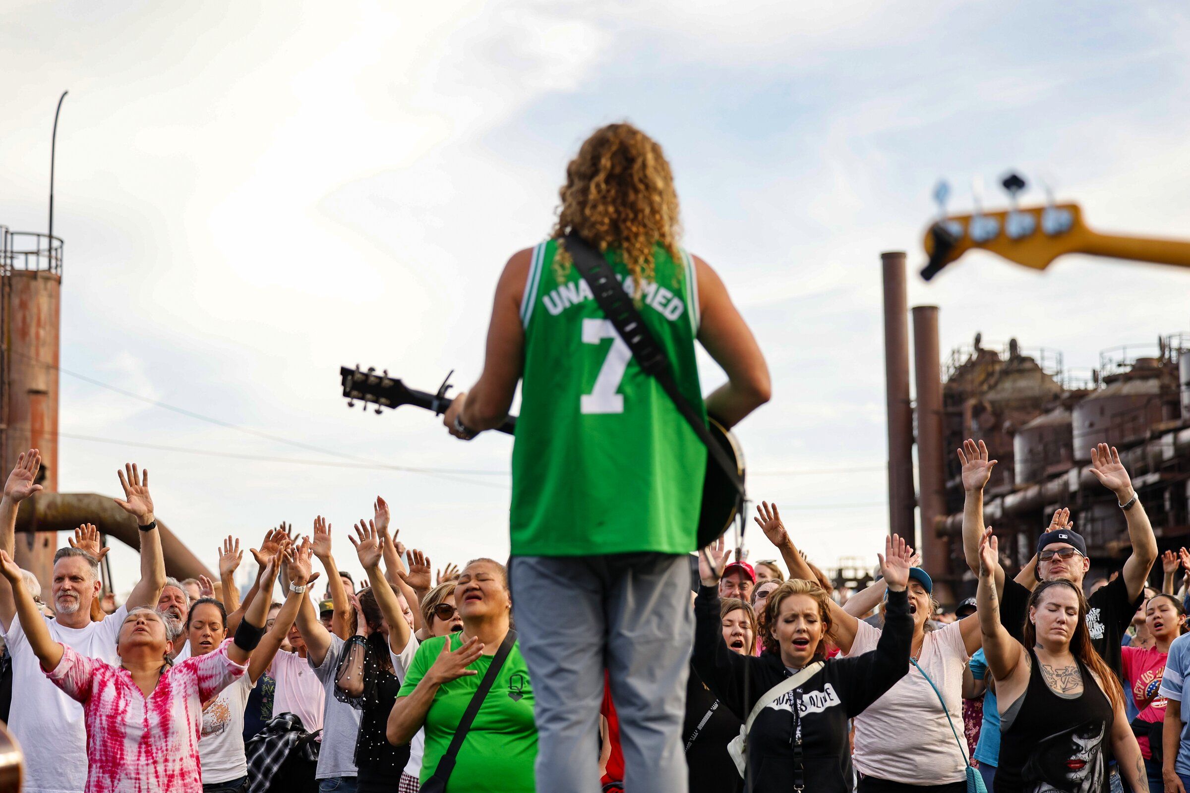 Gospel and kazoos face off at Christian concert, protest in