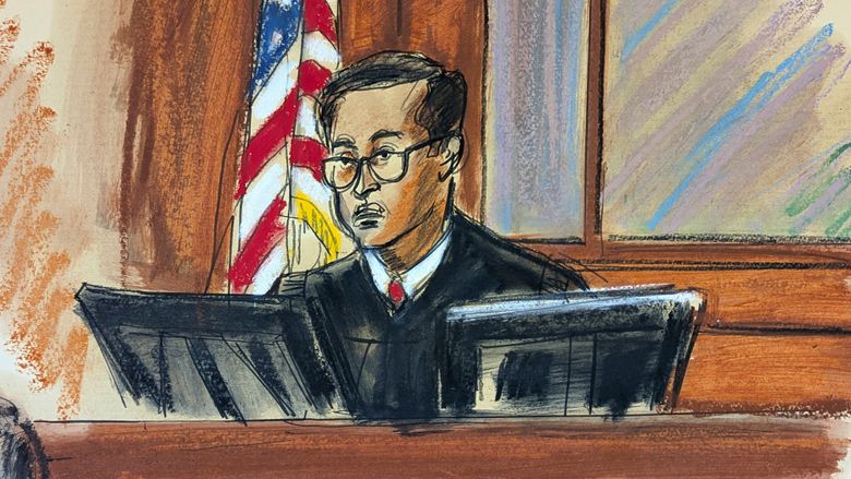 Jimmy Lai, founder of Apple Daily, in a courtroom sketch