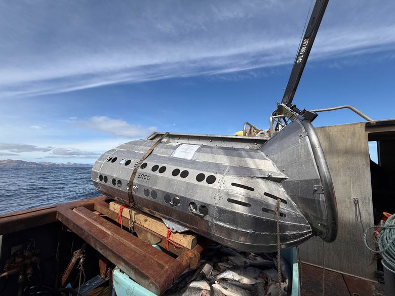 A Sago shuttle aboard the Oracle during a research trip in 2025. (Courtesy of the International Pacific Halibut Commission)