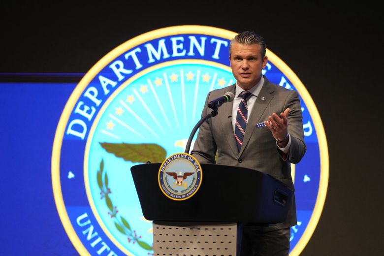 Defense Secretary Pete Hegseth speaks during the 4th annual Northeast Indiana Defense Summit at Purdue University Fort Wayne, Wednesday, Nov. 12, 2025, in Fort Wayne, Ind. (AP Photo/Darron Cummings)