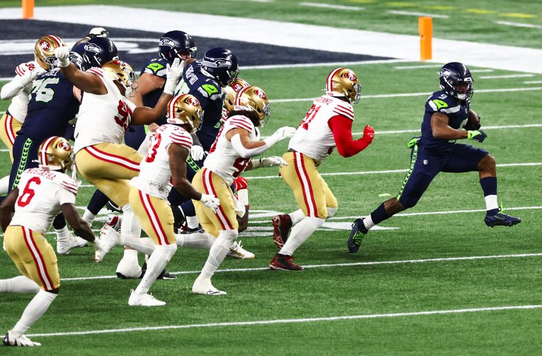 Live: Seahawks-49ers live updates: Kenneth Walker III extends lead before halftime | The Seattle Times