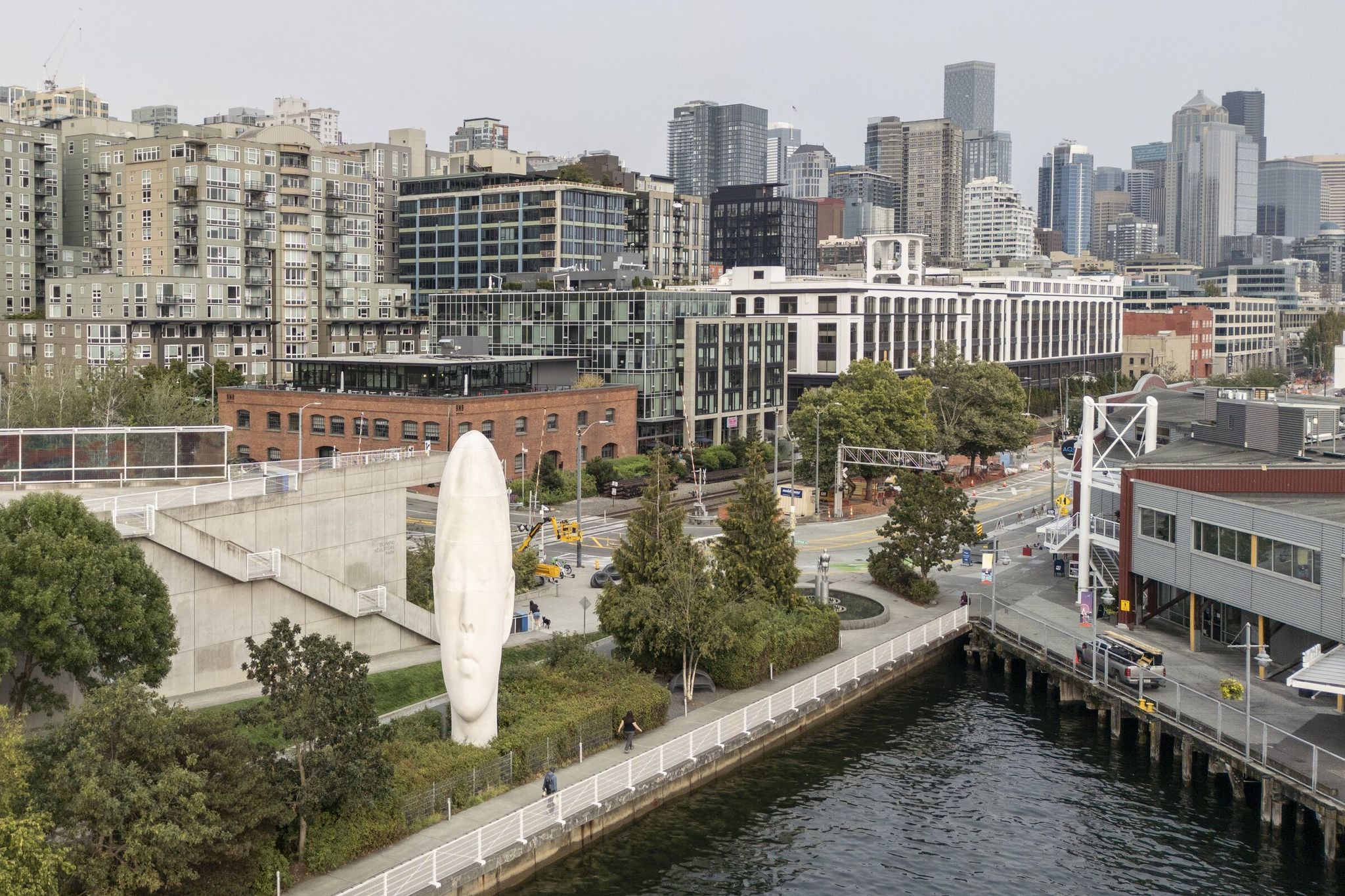 'Echo' by Jaume Plensa at the Olympic Sculpture Park in Seattle on Sept. 4, 2025. (Kevin Clark / The Seattle Times)