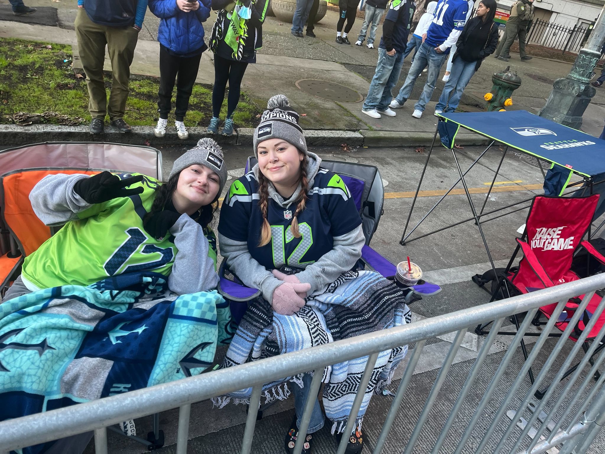 Jaely Apodaca, 25, and Sarah Wegener, 26, from Bremerton. (Kai Uyehara / The Seattle Times)