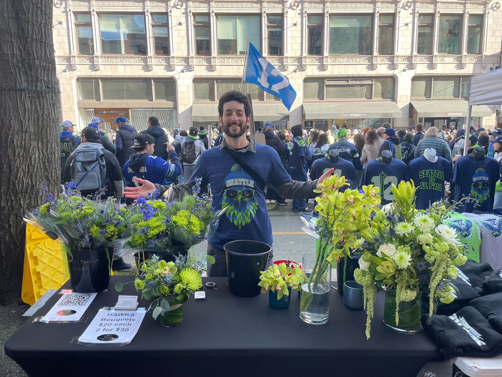 Young Flowers employee Jacob Weissblatt (Megan Ulu-Lani Boyanton / The Seattle Times)
