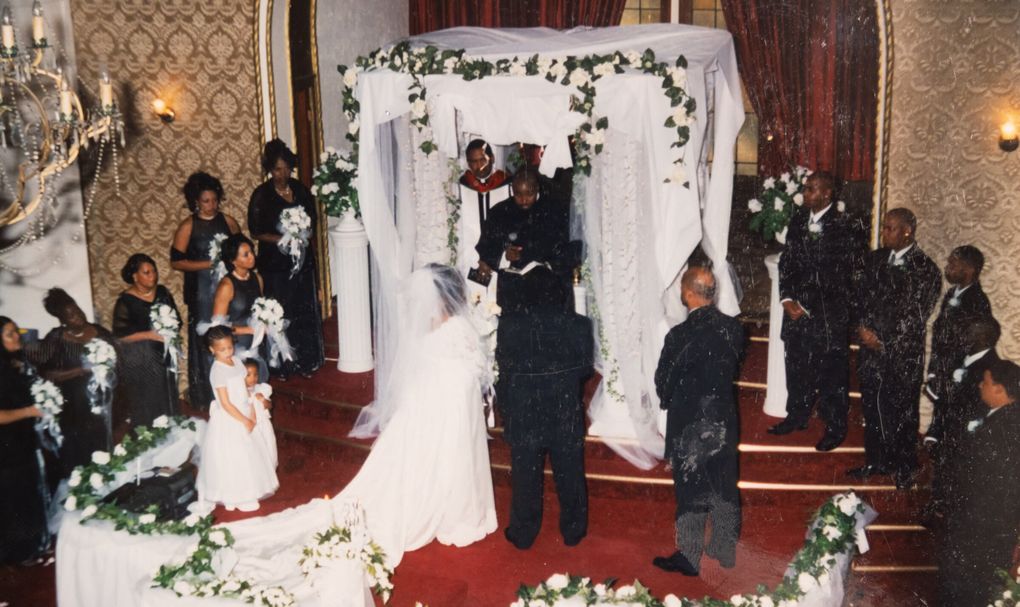 Rose Wallace-Croone’s wedding is photographed inside Tolliver Temple Church of God in Christ in Seattle’s Central District on Aug. 25, 2001. (Courtesy of Rose Wallace-Croone) 