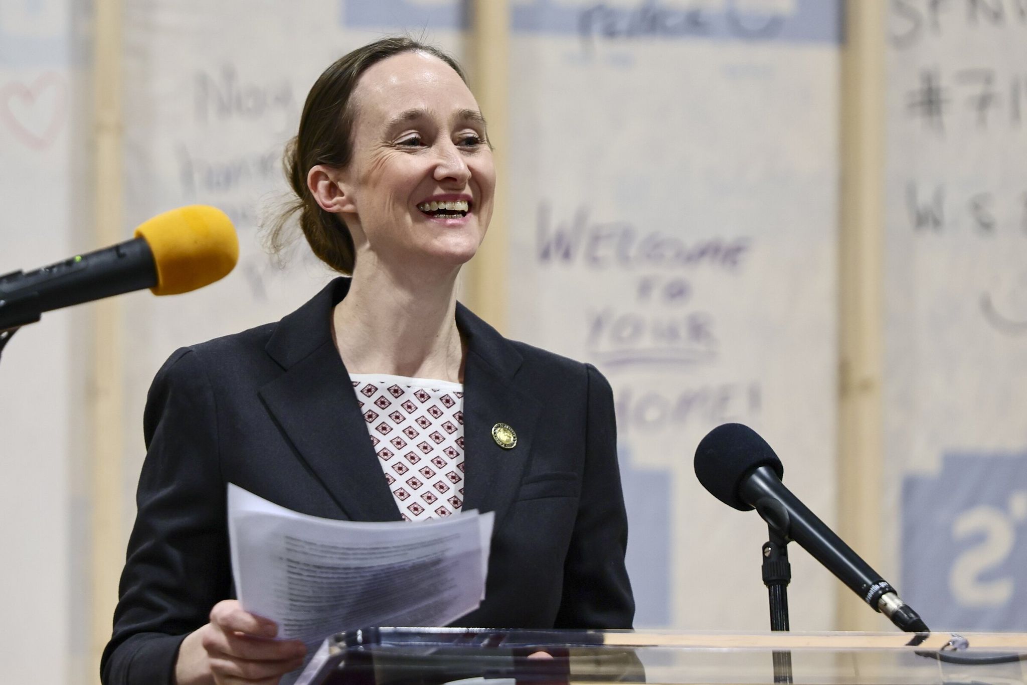 Mayor Katie Wilson said a protracted fight over the Seattle City Light CEO isn’t worth it. (Kevin Clark / The Seattle Times)