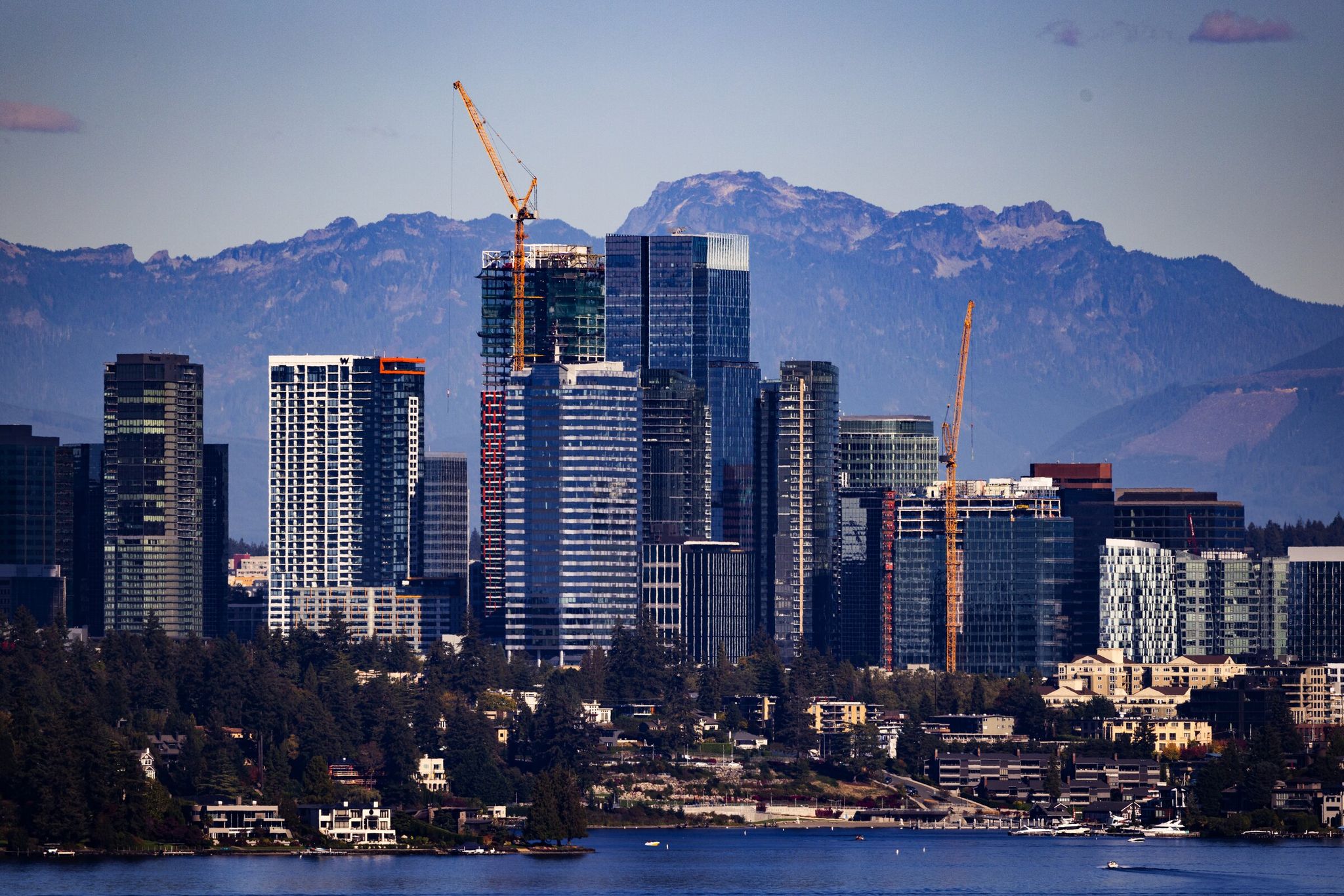 The Bellevue skyline is seen from Seattle. Bellevue is a “small city” now, according to a new study that listed Washington’s fifth-largest city as the Top 20 Best Small Cities for Big Careers. (Ken Lambert / The Seattle Times, file)