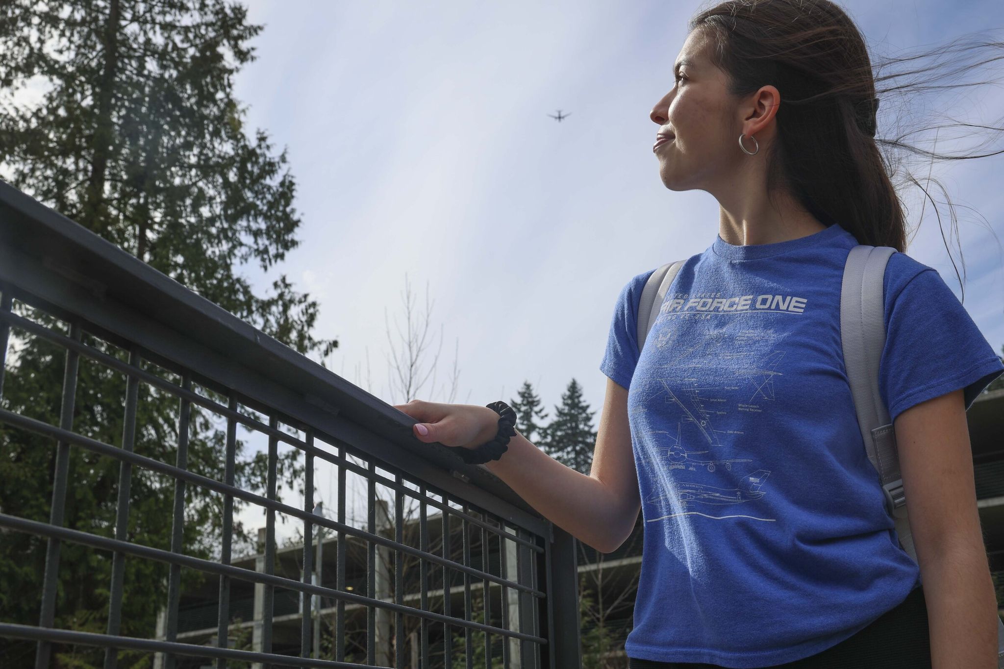 Aerospace engineering student Alexandra Martinez on the University of Washington Bothell campus on March 20. (Ivy Ceballo / The Seattle Times)