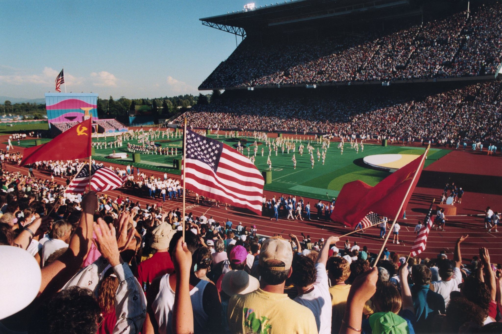 Opening ceremony of the 1990 Goodwill Games held at the University of Washington’s Husky Stadium. (Harley Soltes / Seattle Times)