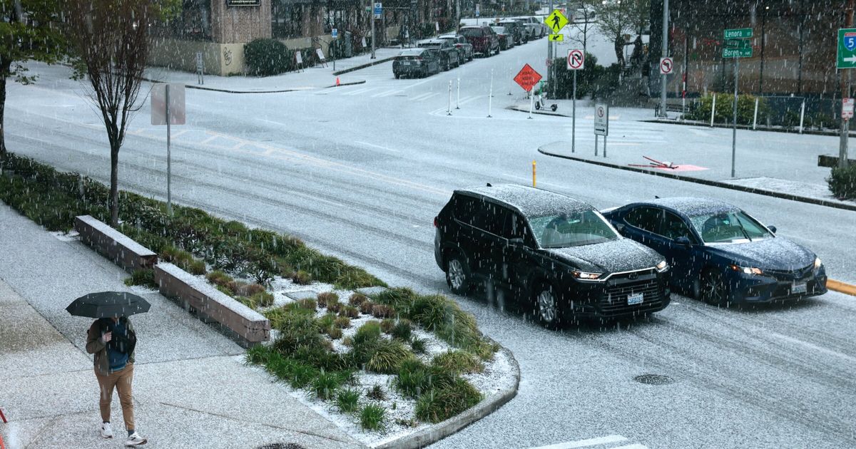 National Weather Service in Seattle reported about quarter-inch hail at around 2:45 p.m., and the waterspout was reported around 3 p.m. about three miles west of Magnolia.